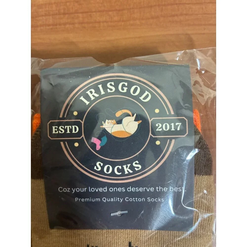 New Irisgod Socks Deer I'd Rather Be Hunting Size 6-13 Unisex Adults Brown